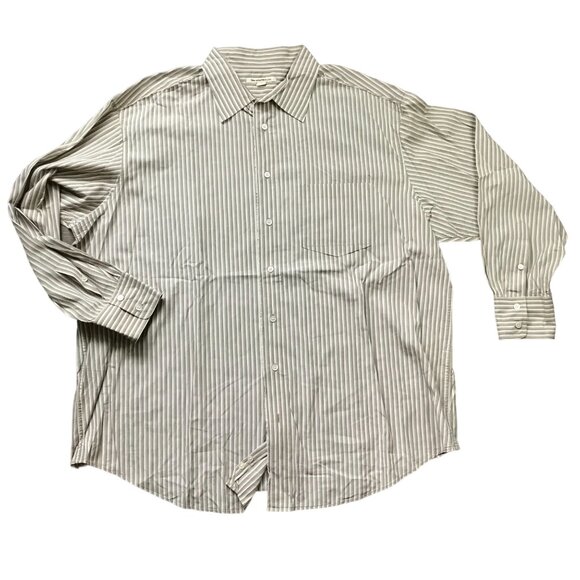 John Varvatos USA Men's 100% Cotton Button Up Shirt Size XXL Frayed Edge Striped - Picture 1 of 11